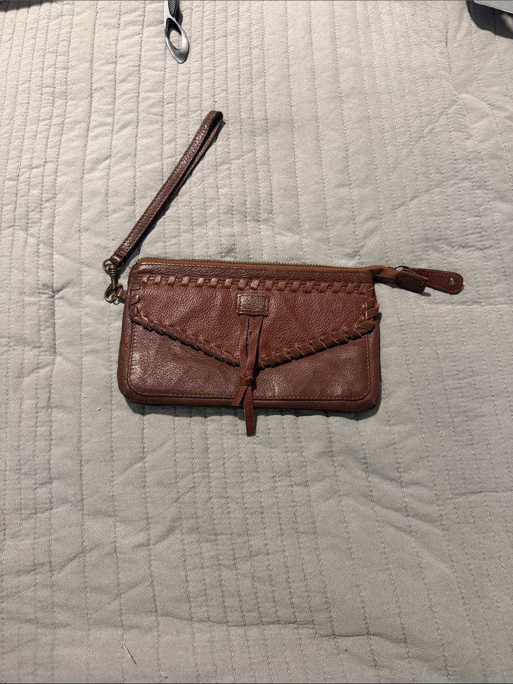 Women's Wristlet Clutch - Brown Leather